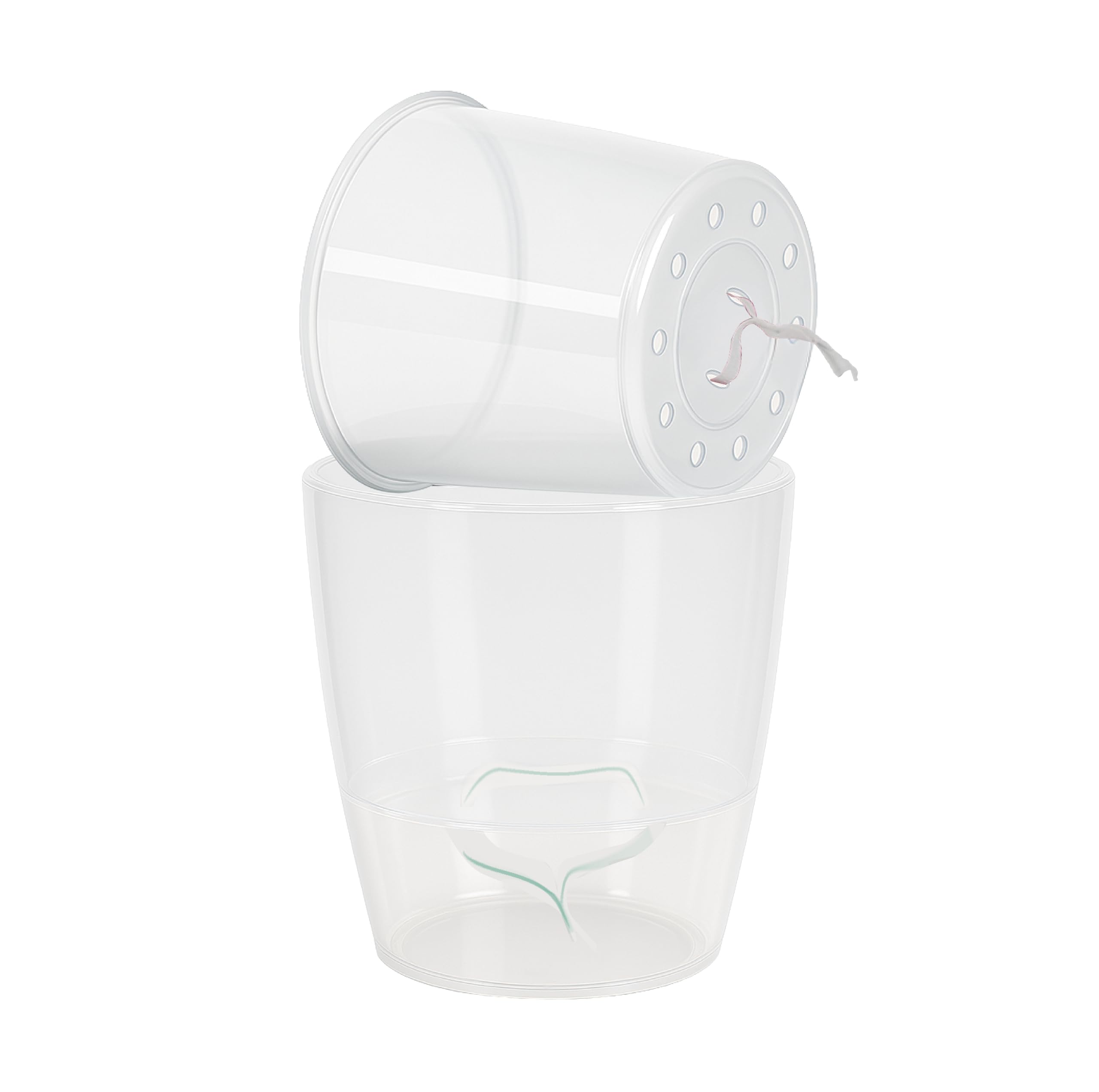 Santino Maceta para Orquídeas Ø 12cm Maceta Autorriego con Sistema de Mecha e Indicador de Nivel de Agua para Interior (Ø 12cm - 1,3L - Transparente) — view 5