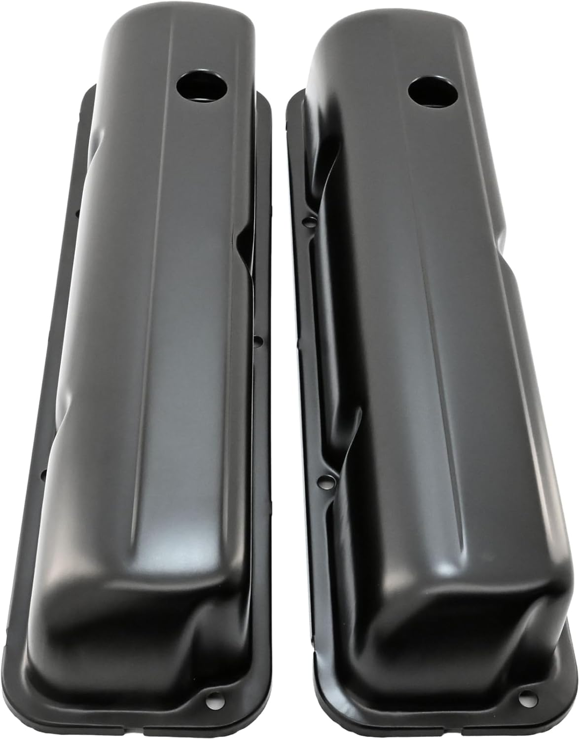 Steel Valve Covers Fits 1957–1976 Ford FE 352‑390‑406‑427‑428 – Smooth – 1 Hole – Black (EDP Coated)