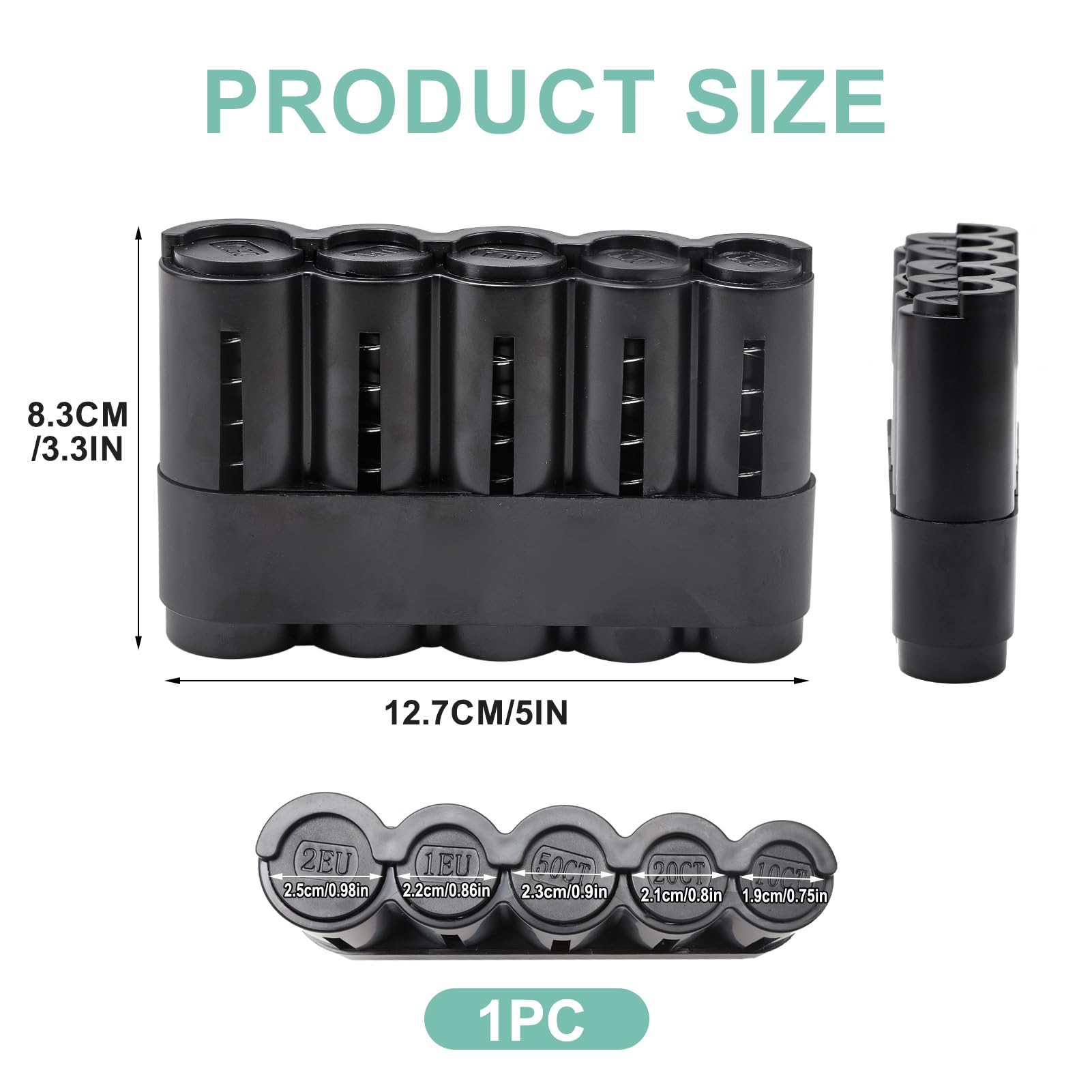 Portamonete Classificatore A 5 Monete - Compatto E Trasparente Per Lavoratori - Foto 14