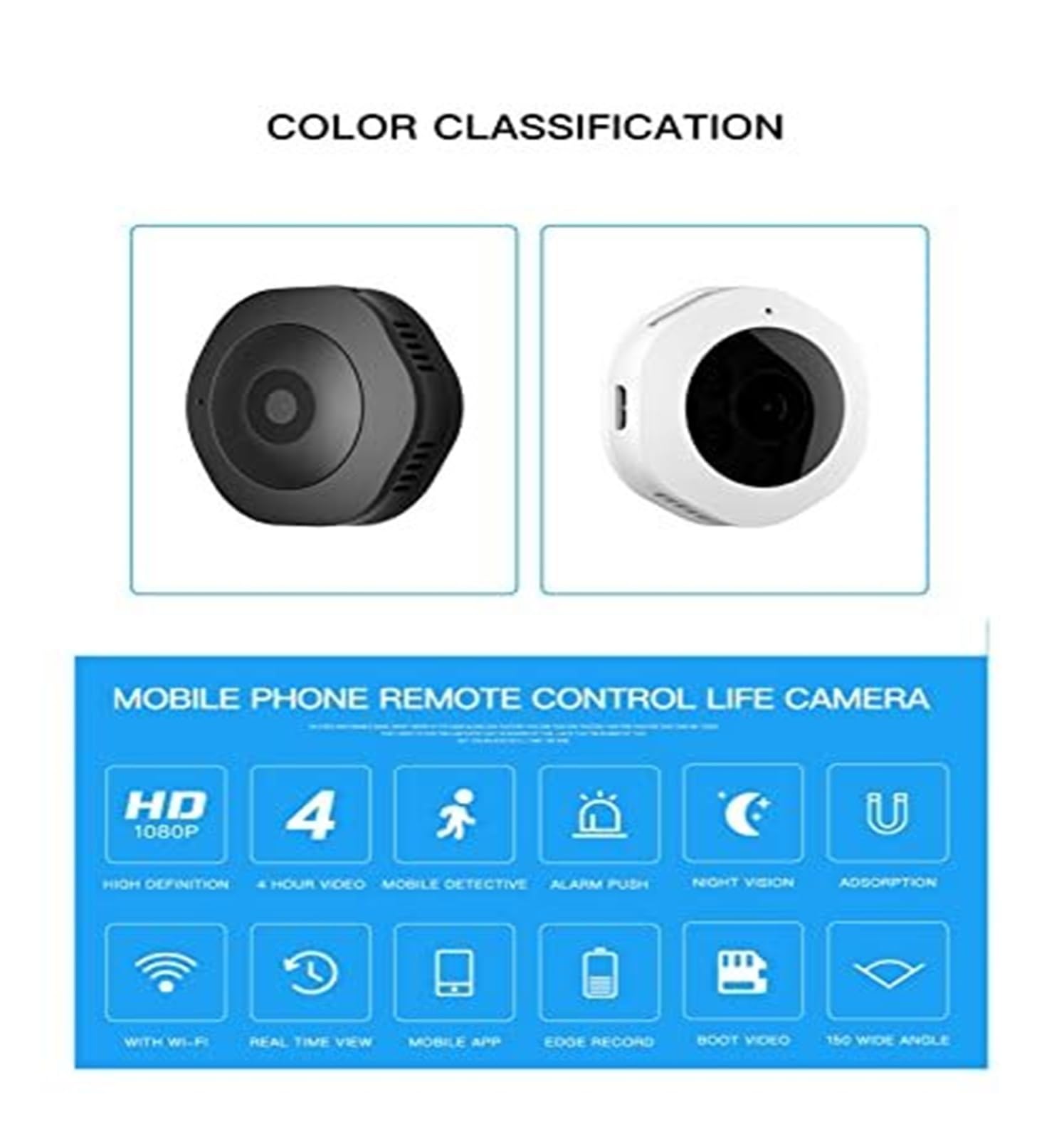 Kamera akcji ze stabilizacją obrazu, mini kamera noktowizyjna HD 1080P z noktowizorem na podczerwień(128G)