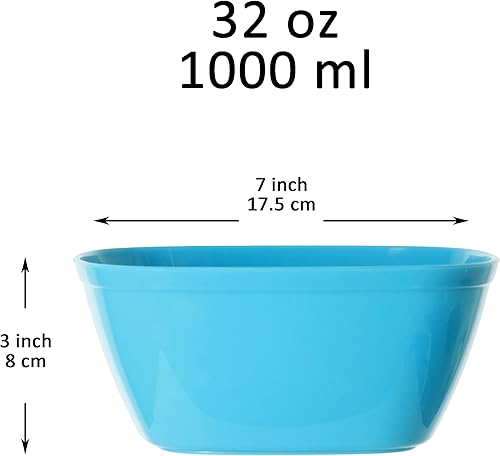 Miniatura 2 de Youngever Paquete de 9 cuencos de plástico de 32 onzas, cuencos grandes para cereales, cuencos de sopa grandes (color arcoíris)