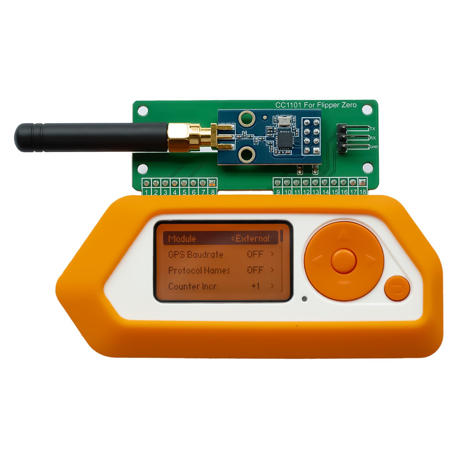 CC1101 Module for Flipper Zero – Sub-G 433MHz RF Sniffer, Signal Transmitter and Receiver, Remote Control Emulator, GPIO Expansion Devboard, Plug and Play(Flipper Zero Device is Not Included)
