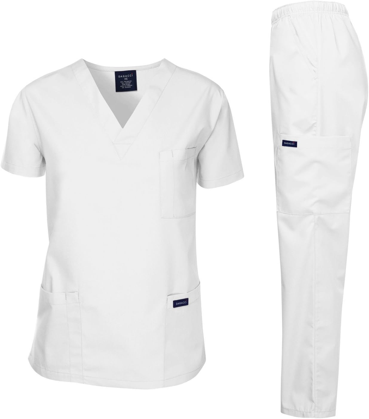 Dagacci Scrubs Medical Uniform Mens Scrub Set Medical Scrubs Top and Pants