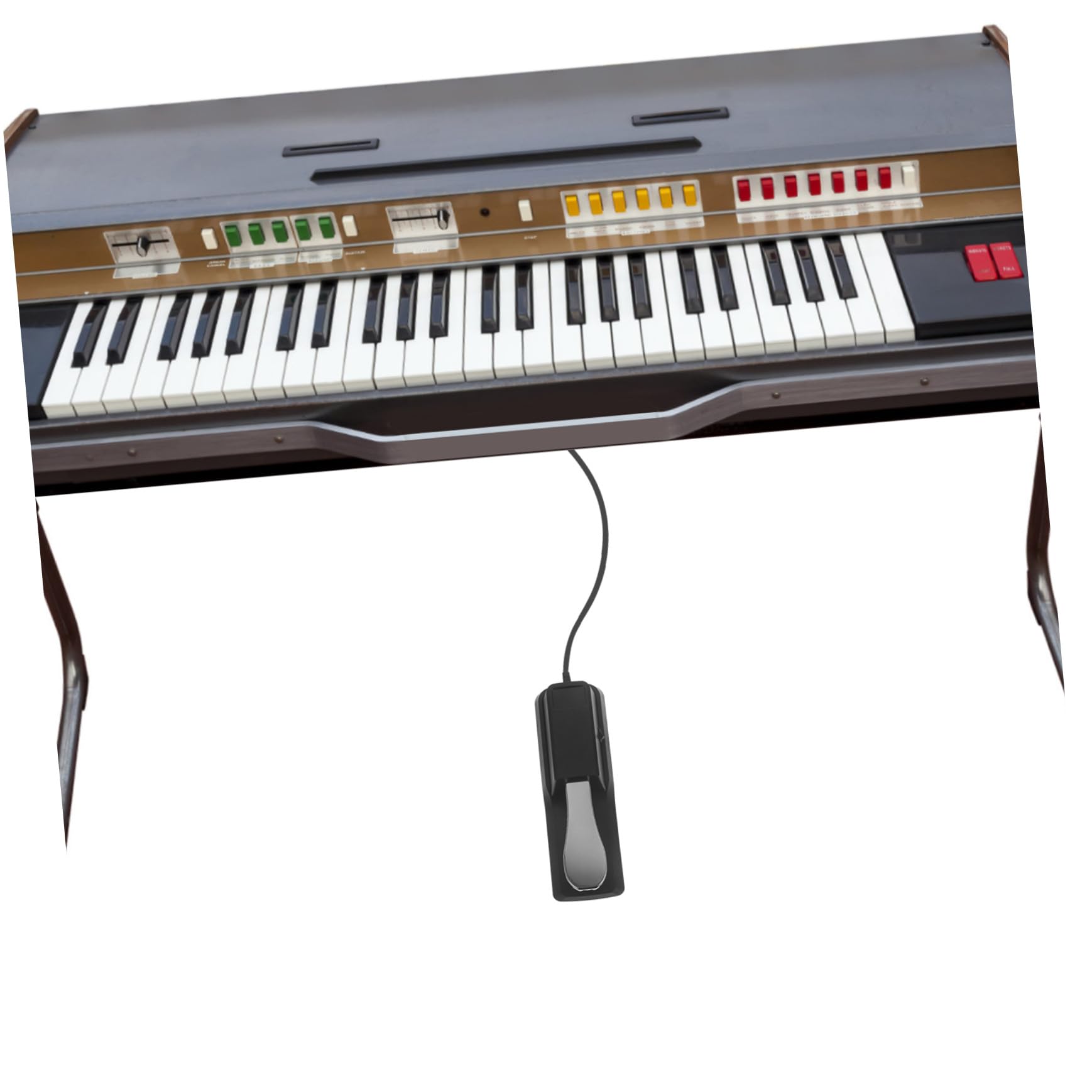 Pedal de Sostenido para Piano Eléctrico Resistente Antideslizante Efecto Prolongado para Estudio y Práctica Compatible con Teclados y Pianos Digitales Color Plateado