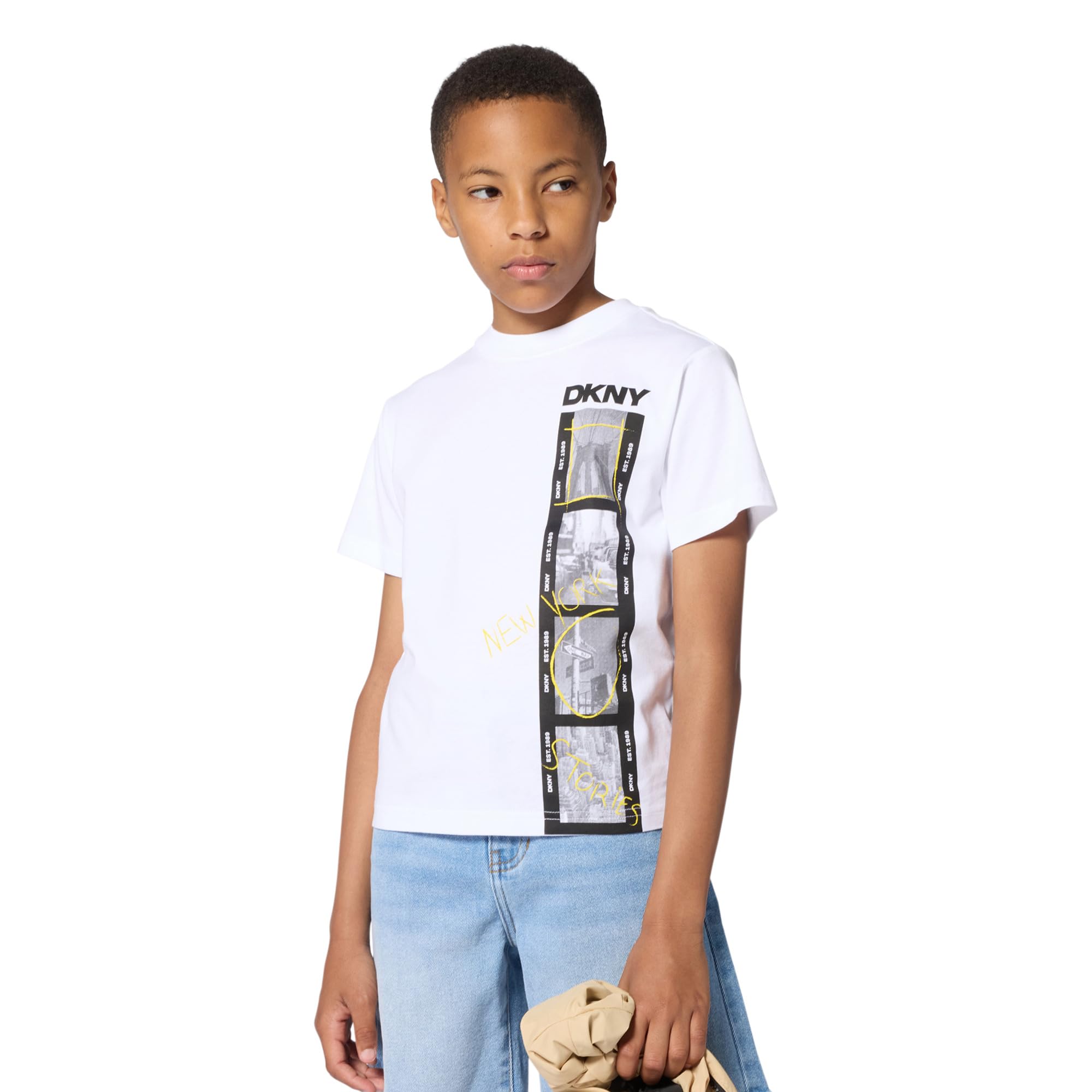 DKNY Jungen Short Sleeves Tee-Shirt T-Shirt (1er Pack)