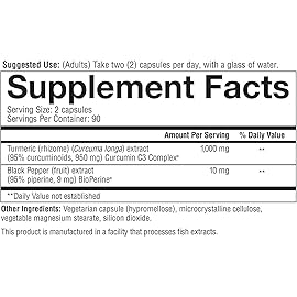 Youtheory Turmeric Extra Strength - 1,000 mg - Supports Muscle & Joint Health* - Contains Bioenhancers, Curcuminoids & Herbal Extracts - USP Verified - 180 Vegetarian Capsules, 2 Pack (180-Day Supply)