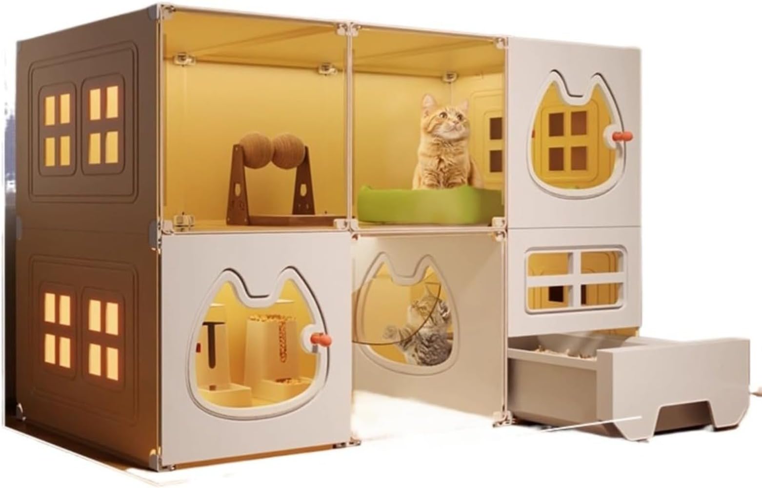 未使用  新作猫カゴ家庭用の小型室内猫小屋は、衛主生超自由空間子猫ちゃん8 Amazon | 猫用ハウス室内、寝室、バスルームで使える広々としたフリー