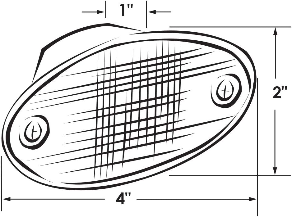 Manufacturers' Select ITC Small Oval Courtesy Light - RV/Marine Light with Prismatic Lens and Chrome Reflector for Increased Output (Two Pack)