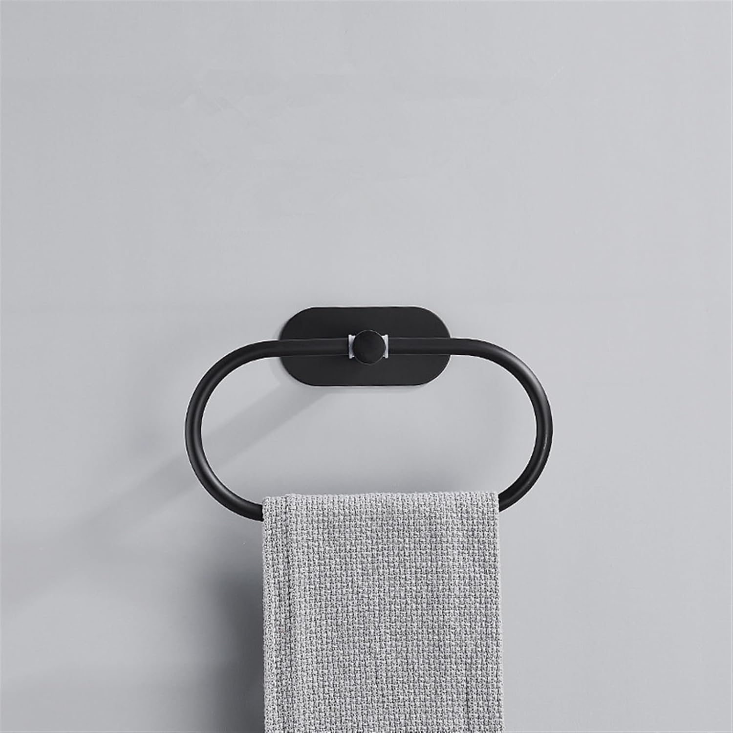 Towel Rings Towel Ring Holder Stainless Steel Wall Mounted Kitchen Bath Storage Rack Home Hotel Bathroom Accessory(Black)
