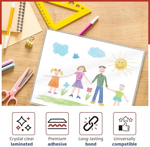 Miniatura 3 de TruLam - 2 rollos de película laminadora de núcleo de brillo estándar de 1.5 mil 25 pulgadas x 500 pies x 1 pulgada