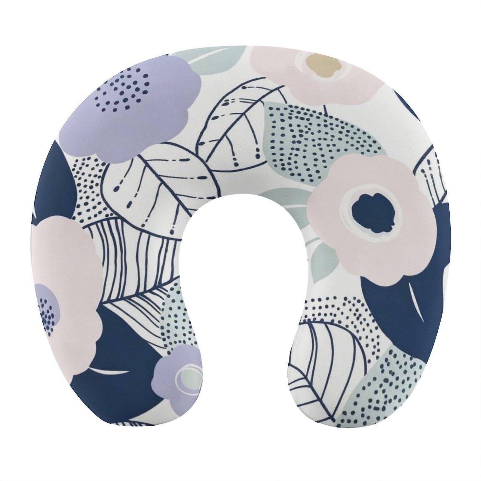 Btcowzrv Style Abstract Flowers U Shaped Neck Pillow Travel Pillows