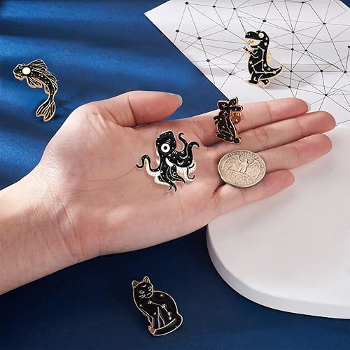 Miniatura 201 de Pandahall - Broches esmaltados de aleación con varios temas, broche de solapa, juego de pines esmaltados