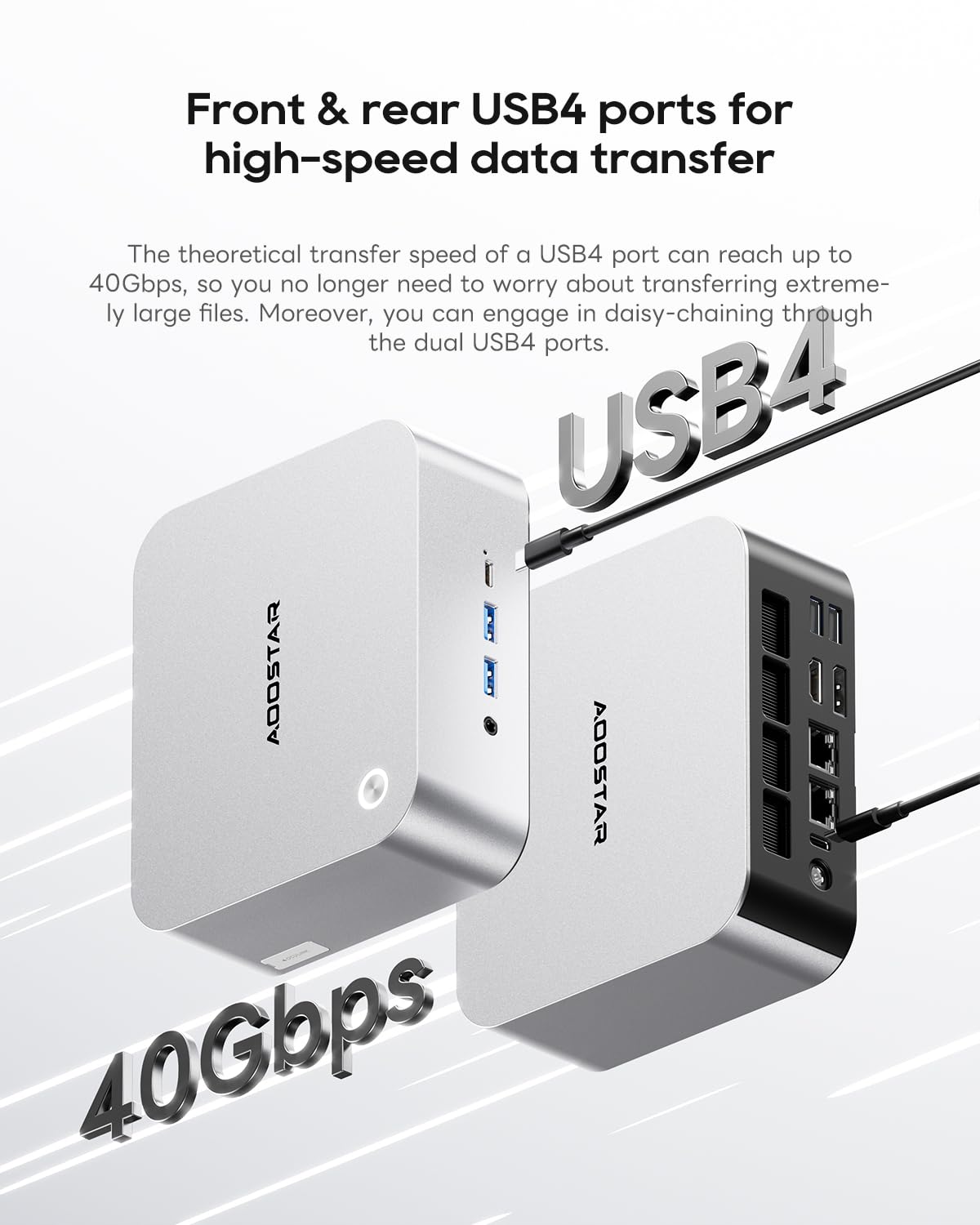 AOOSTAR MACO Mini PC Ryzen 7 PRO 8845HS(bis zu 5,1GHz) Barebone Mini Desktop Computer Kein RAM Keine M.2 SSD, Micro Gaming PC OCuLink/2xUSB4/2x2,5G LAN/4K Quad-Display/Fingerabdruck Entsperren