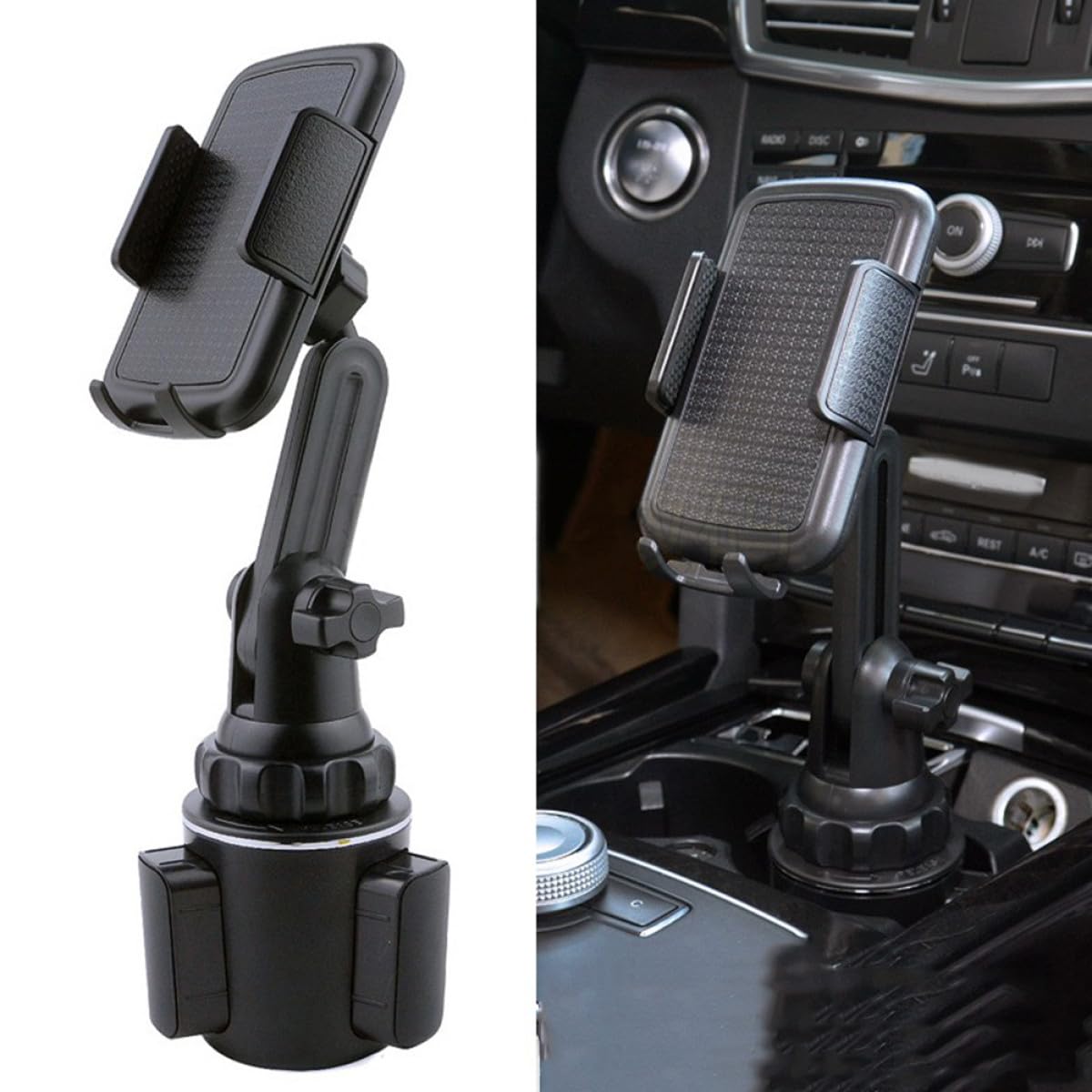 Cabilock Soporte para Teléfono Móvil Ajustable Portavasos Expandible para Coche y Camión Soporte para Vehículo Compatible Portavasos Práctico para Conducción Segura