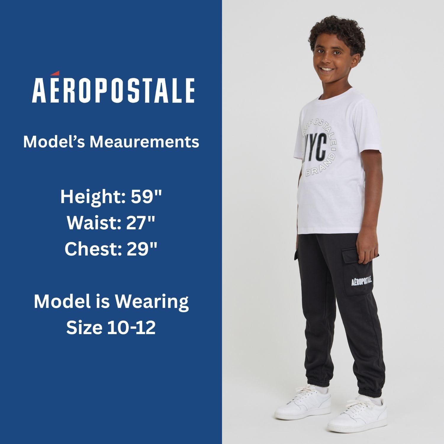 AEROPOSTALE Boys 3 Piece Outfit Set - Fleece Pullover Hoodie, Cargo Sweatpants, T-Shirt, Boys Activewear Set, Sizes 4-12 - Image 3
