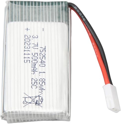 Miniatura 2 de Batería de litio RC, 3.7V 500mAh 25C RC Batería de litio 752540 polímero de iones de litio con enchufe XH2.54 para X5C Drone Aircraft Accesorios