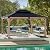 CHARMELEON Hardtop Wood Gazebo 10x12 ft – Cedar Wood Frame Gazebo with Double Metal Roof – Outdoor Wooden Gazebos Pavilion for Patio, Backyard and Deck – Frosted Black Top & Grayish Brown Frame