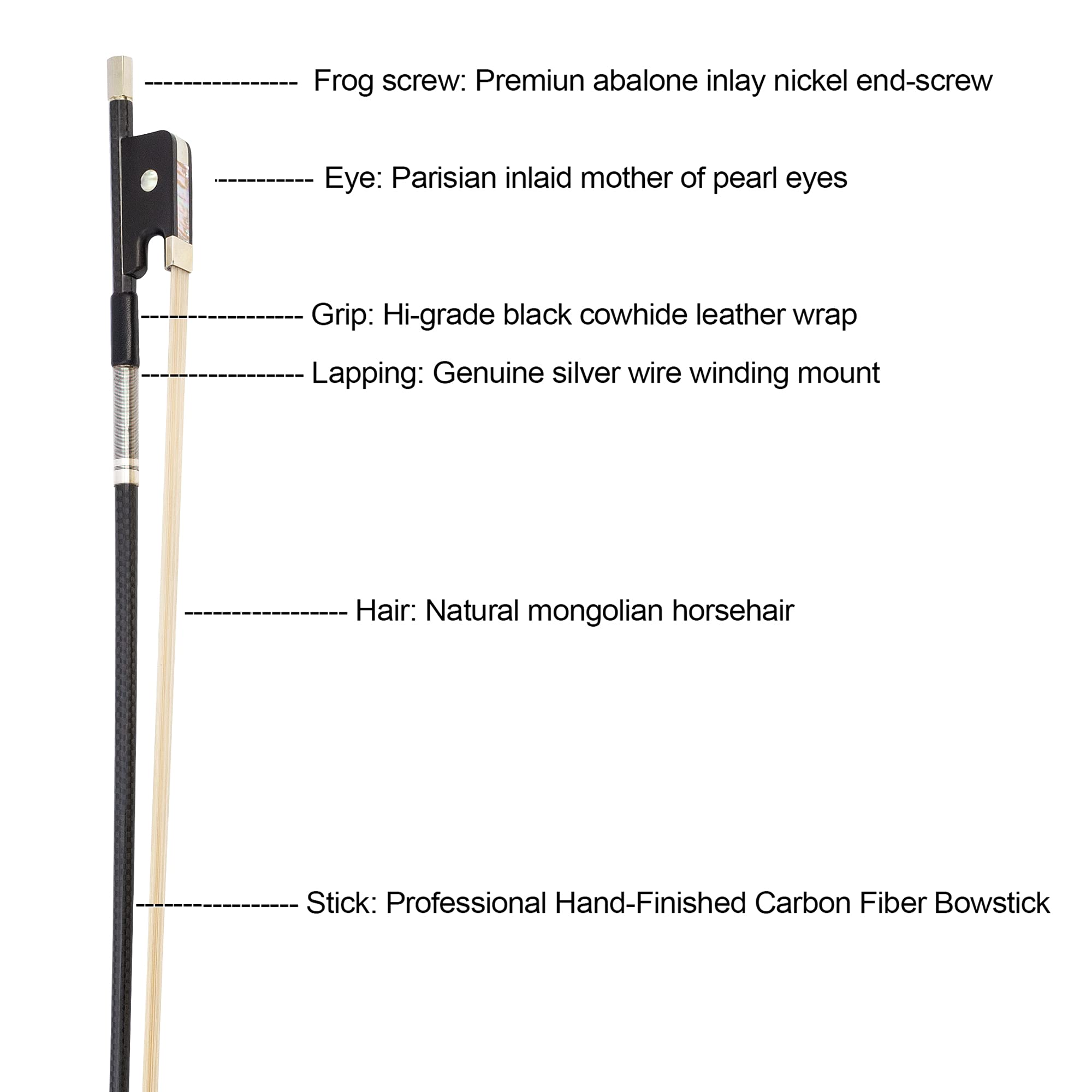 D Z Strad Model 985 Carbon Fiber and Snakewood Cello Bow