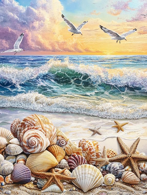 Amazon.com: Bimkole Paint by Numbers Kit for Adults Beach Shells, DIY Oil  Painting Kit on Canvas with Paintbrushes and Acrylic Pigment, for Paint by  Numbers for Beginner, for Home Wall Decor 16x20Inch