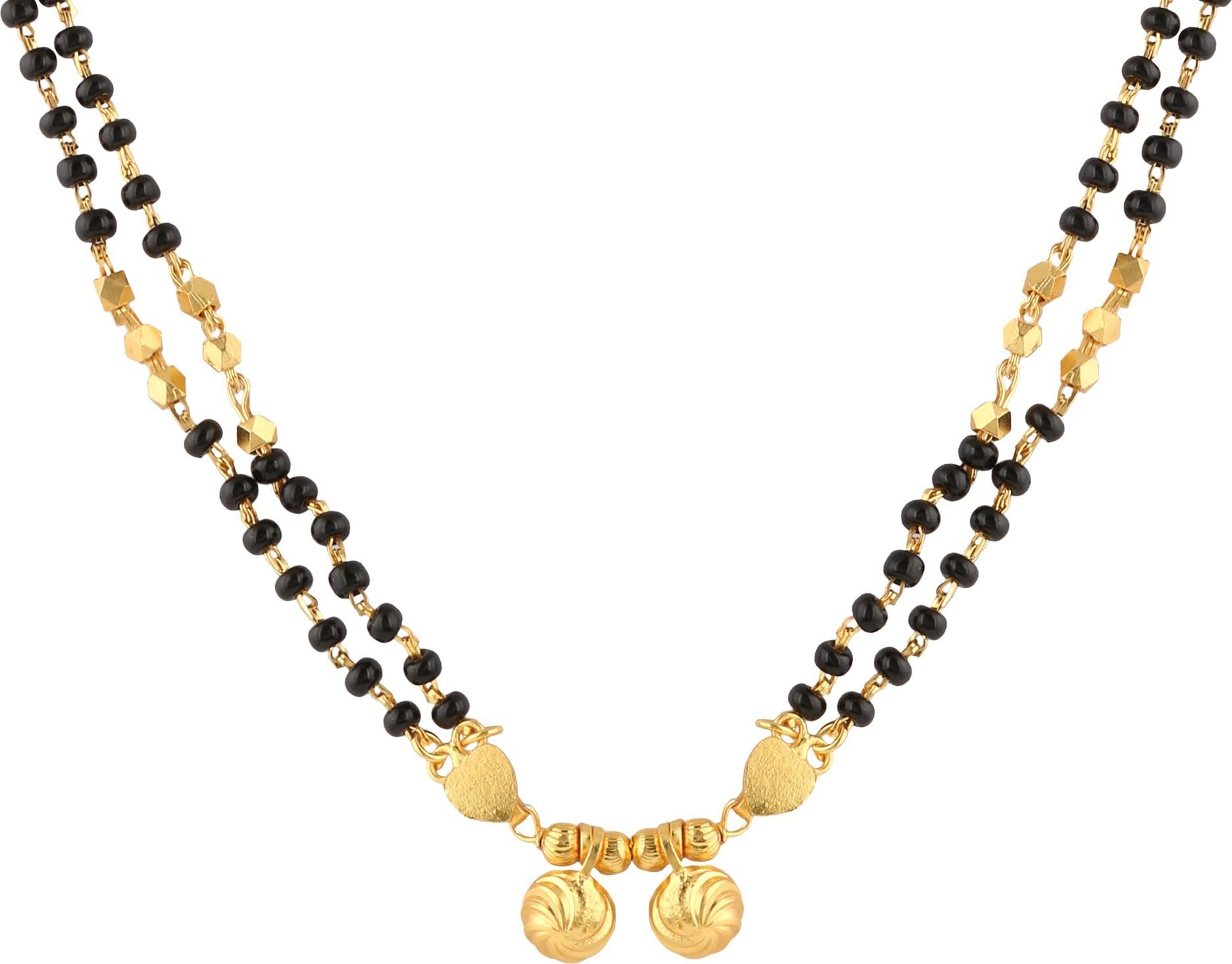 Women gold plated Stylish Mangalsutra chain (DK- 2 SER 2 BOWL)-image-12