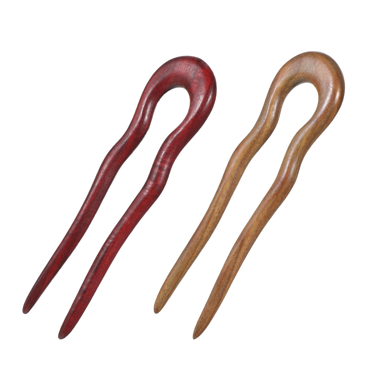 2 Pack Wooden Hair Sticks for Women, U Shaped Hair Fork, French Hair Pin, French Vintage Matte Hairpins, Rosewood Hairstyle Accessories for Women Long Thick Hair Updo, Frosted French Hair Pin