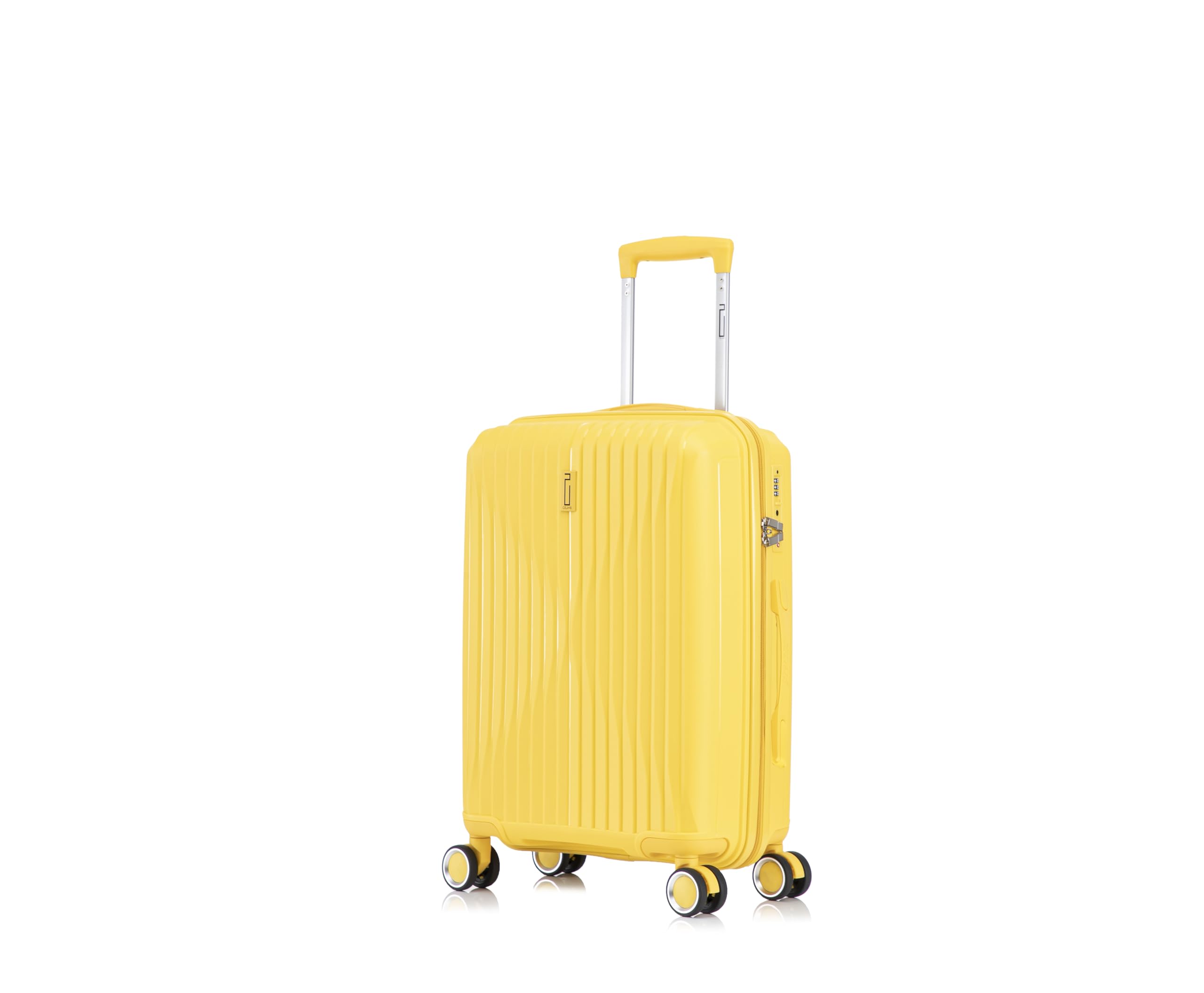 CELIMS - Valigia Media in Polipropilene 65 cm 20 kg | Trolley Rigido con Serratura TSA | 8 Ruote Girevoli 360° | Leggera Capiente Viaggio | Impermeabile | Giallo