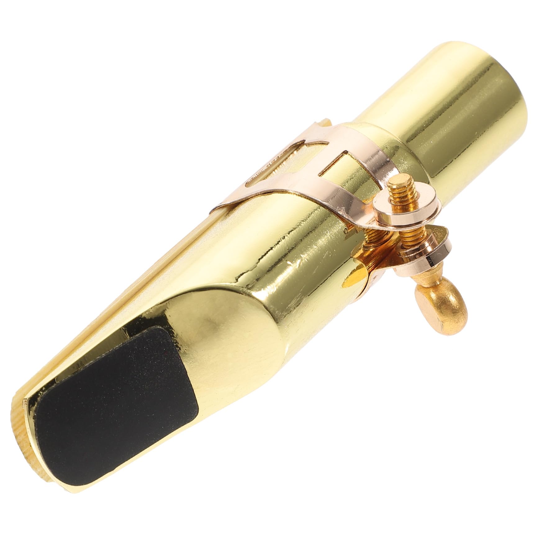Alto Kappe Satz mit Blattschraube, Rohrblatt und Kappe in Gold | Metall Holz Ausführung, Schlichtes Design, als Zubehör für Blasinstrumente