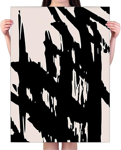 Decoración de pared para dormitorio, decoración de la casa de la granja, decoración de la sala de lavandería, trazos abstractos de color beige