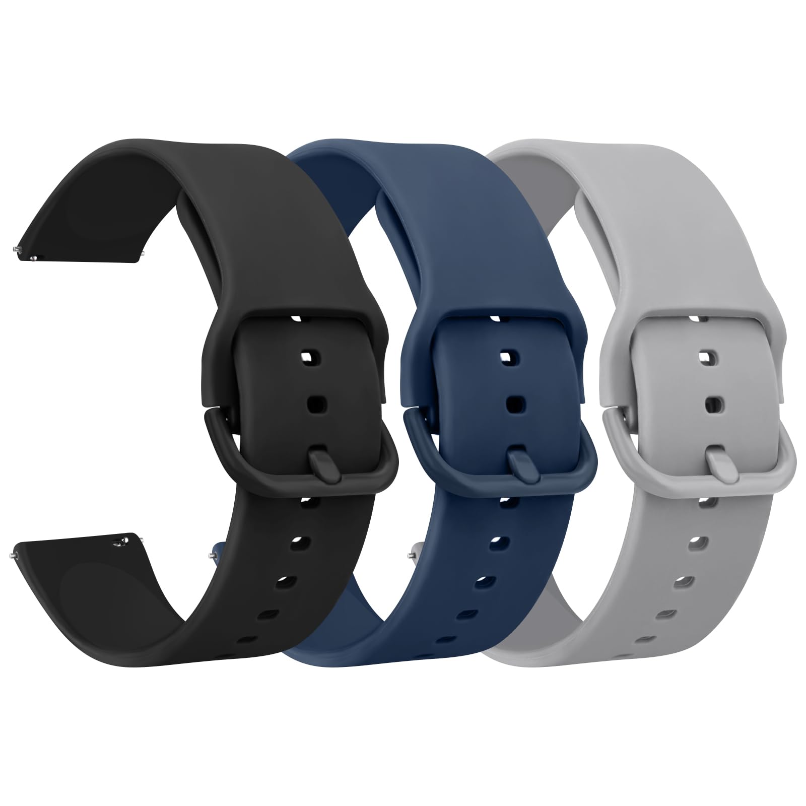 Meliya 3-Pack Silicone Bands Compatible for FITVII HM57 FITVII H56 Smart Watch Band Soft Silicone Sport Adjustable Replacement