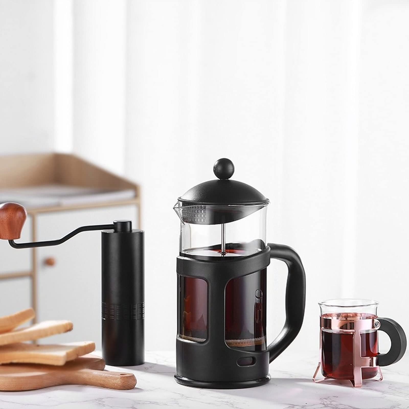 DieffematicKF Cafetiere Pots de café 35 0ml Voyage de Bouilloire respectueux de l'environnement Portable français Presse Grand Presse à café Portable