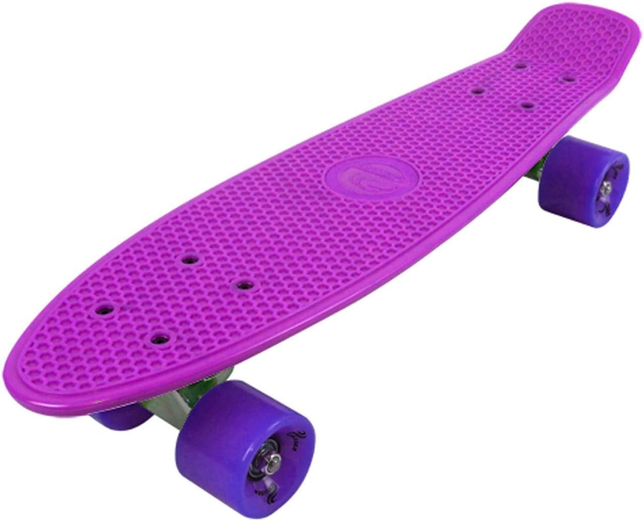 VinsaniRetro Cruiser Plastic Skateboard 22" X 6" Available In Various Deck Colours with Transparent or Solid Coloured Wheels Includes a Free Carry Bag for the Skateboard