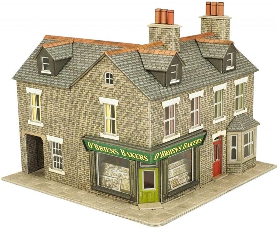 MetcalfeMiniature Building - Corner Shop Stone, Model Kit, Building Kit, 1:120 Scale, Cardboard, Modern Style, Unisex, 8+ Years, 148mm x 148mm x 148mm, Children, Infants & Toddlers