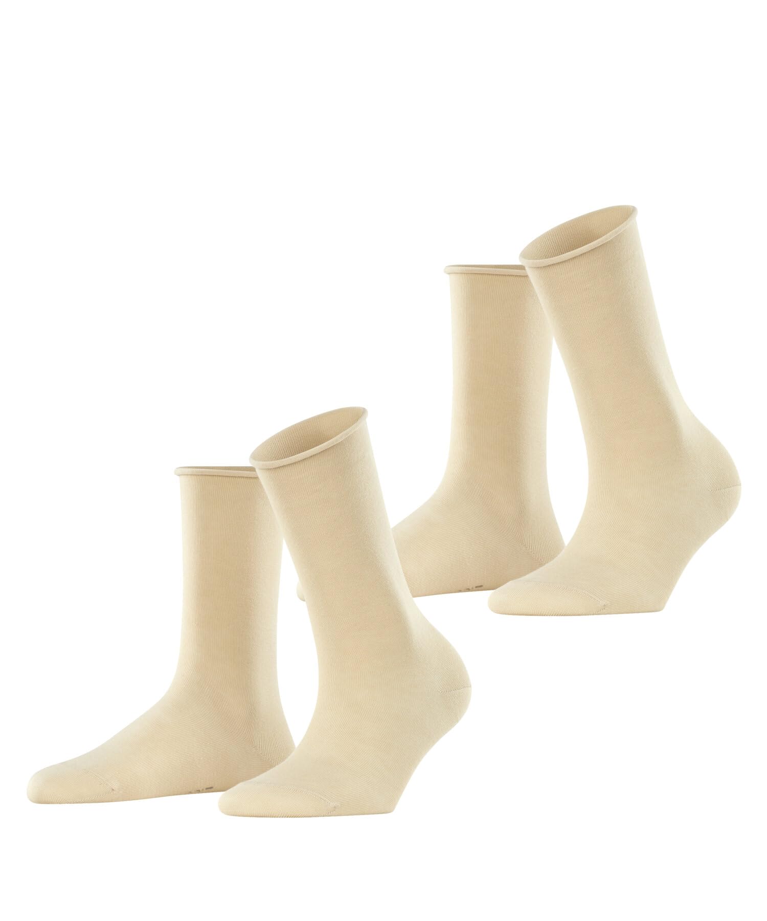 Esprit Women's Beige Cream 4011 Basic Pure Multipack W So Cotton Plain 2 Pairs Socks, 5.5-8