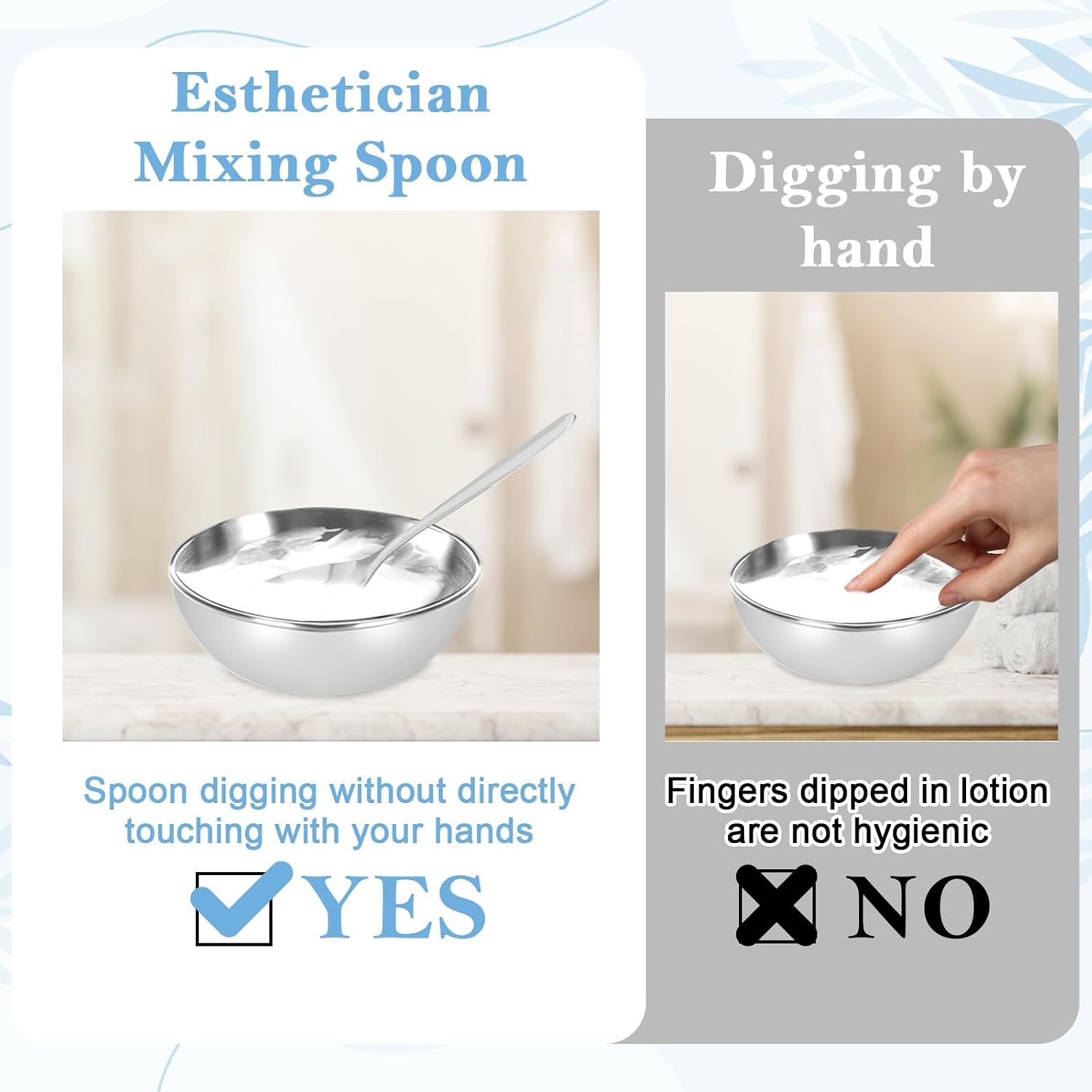 9 Pcs Silver Esthetician Supplies 4 Facial Bowls Esthetician Trays Stainless Steel Spa Tray Esthetician Serving Tray Pedicure Tray 4 Spa Spoons Face Mask Mixing Bowl Set Facial Mixing Spoons for Spa