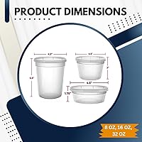 Vista 2 de Green Direct Contenedores de delicatessen con tapas, combo de almuerzo de plástico desechable 60 juegos, 20 8 onzas y 20 16 onzas y 20 32 oz.