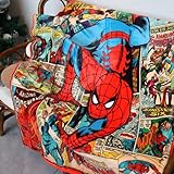 Super Hero Spider Throw Blanket 62' x 52' Soft Flannel Cozy Blankets Warm Fuzzy Plush Blanket for Couch Bed Kids Boys