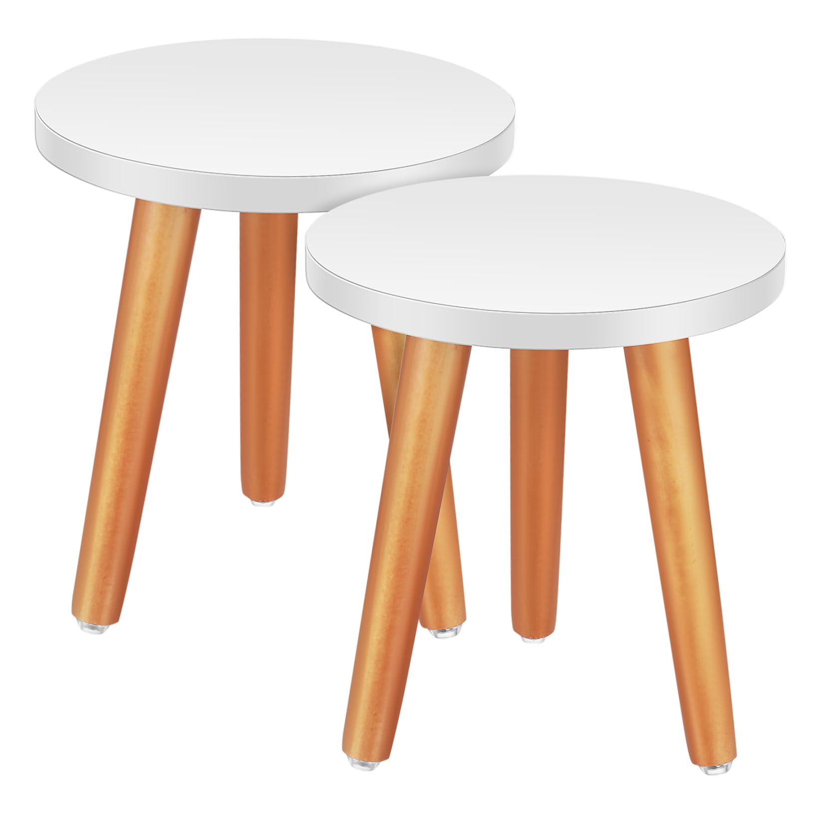 Support pour plantes en bois massif naturel : lot de 2 tabourets robustes et durables