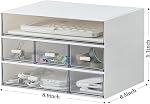 Desk Organizer with 6 Drawers, Makeup Organizer, Plastic Makeup Storage, Cosmetic Storage Organizer, Desk Storage Box, Bathroom Organization Boxes, Desktop Storage Box(White)