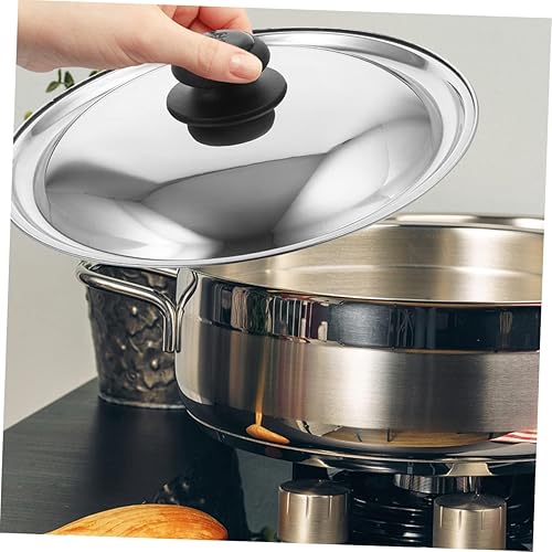 Miniatura 5 de Tapa de olla de acero inoxidable, estufa de cocina portátil, tapa de sartén universal, wok, cubierta de olla de cocina de acero inoxidable, tapa de