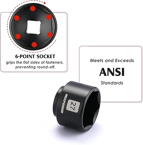 Miniatura 5 de MIXPOWER Juego de 5 tomas de filtro de combustible de perfil bajo de 38 pulgadas, diseño de perfil bajo para un fácil acceso, acero al cromo vanadio