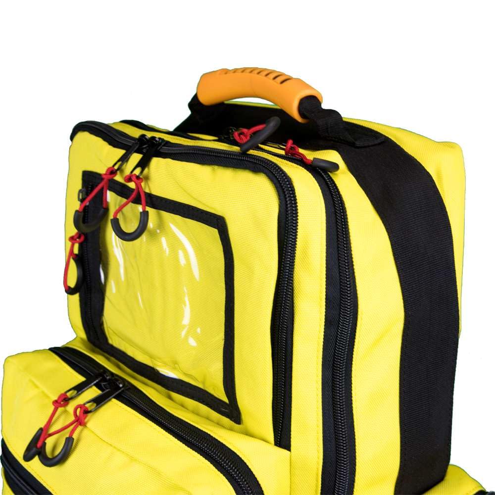 Notfallrucksack Medicus/PRO - LEER - gelb aus Plane mit gelben Reflexstreifen