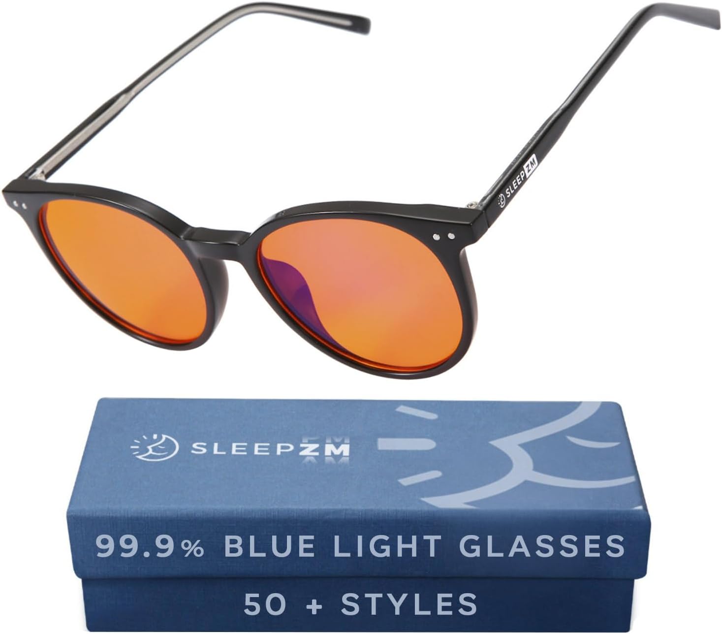 100% Blue Light Blocking Glasses - Better Sleep Anti Eye Strain Protection - Computer Gaming Women Men