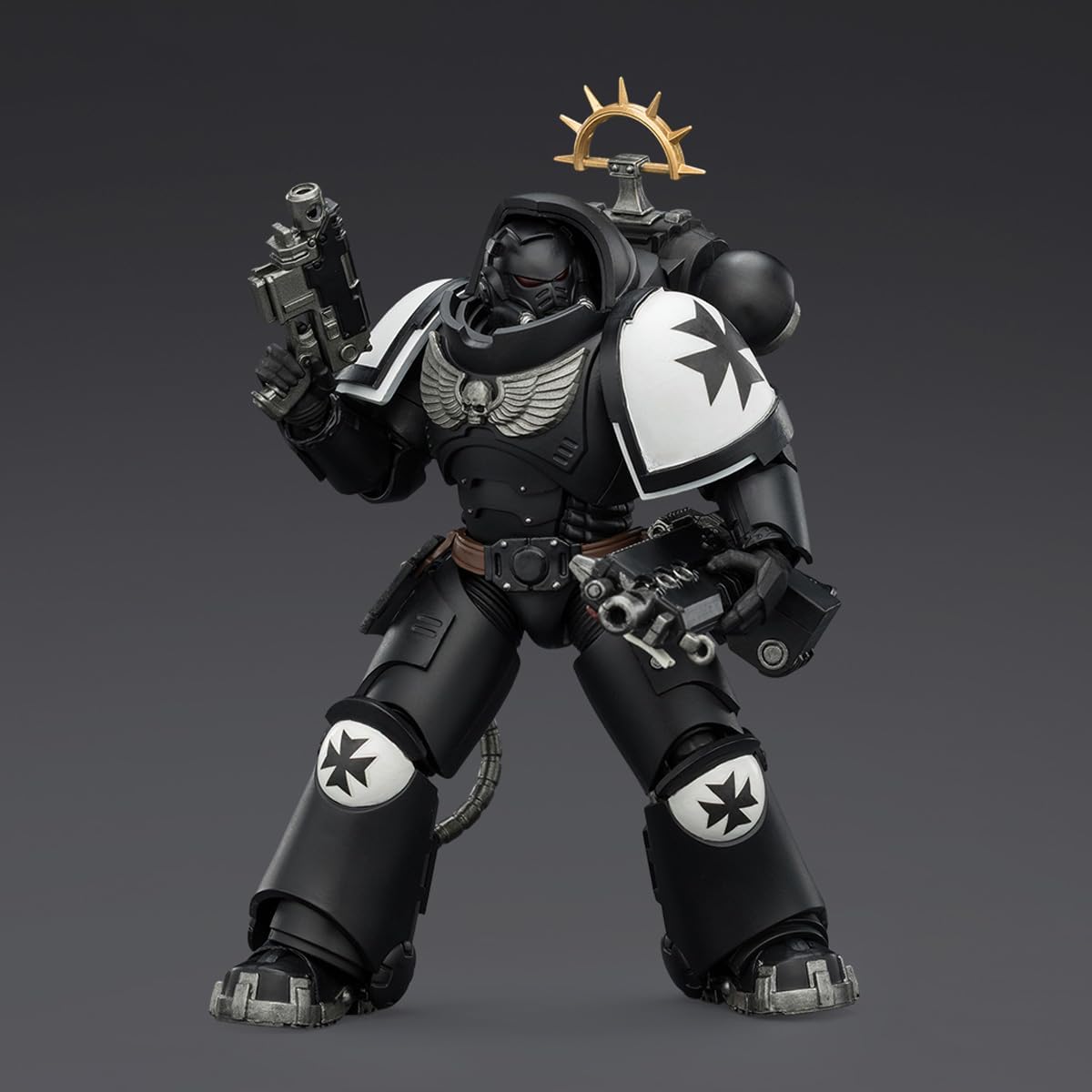 JOYTOY Warhammer 40K 1:18 Game Edition Black Templars Heavy Intercessor with Heavy Bolt Rifle and Bolt Pistol Model Birthday Gifts JT03721