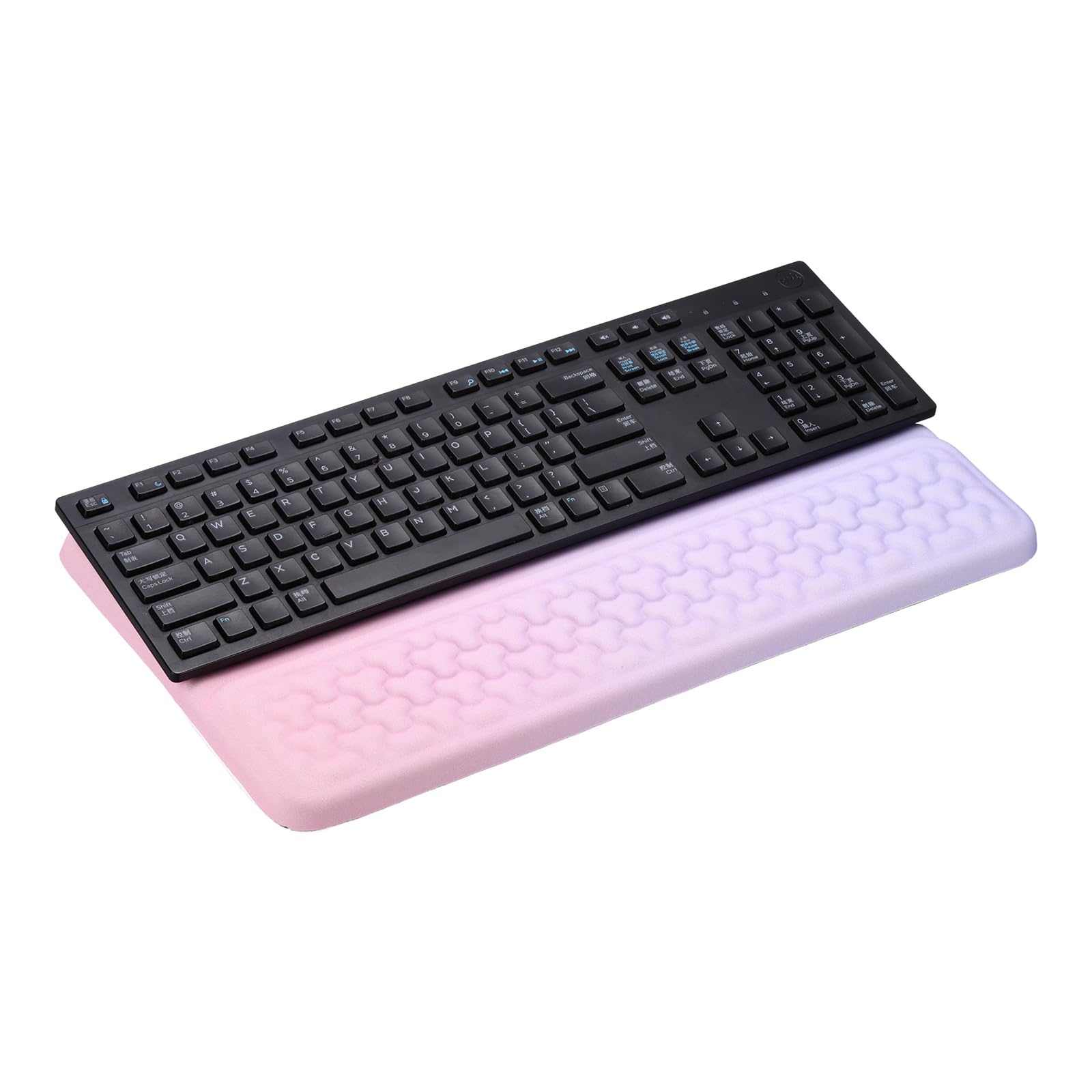 PATIKIL Support De Clavier D'Ordinateur Avec Repose-Poignet, Coussin De Soutien Pour Poignet D'Ordinateur, Support Surélevé De Clavier Pour Bureau Jeu Domicile, Rose Et Violet