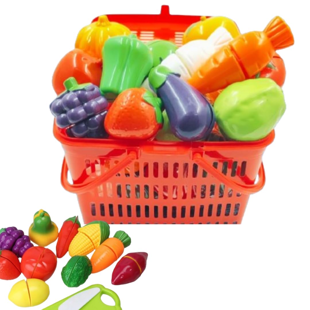 frut and Vegetable Cut Toy with Storage Basket Cutting frut and Vegetable Pretend Play kitechen Toys for Kids 5 Vegetable /5 fruits/2cutting Board/2 knife/2plate/1 Basket/ (Pack of 16 pcs Basket) (B0DBG4TCRM) Amazon Price History, Amazon Price Tracker