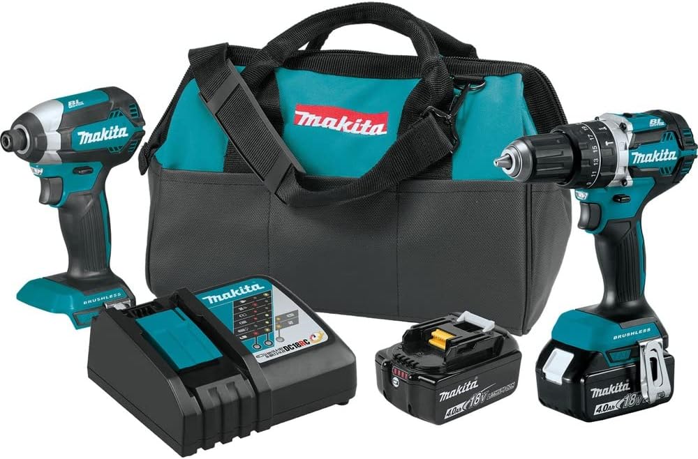 Makita XT269M-R 18V LXT Lithium-Ion Brushless 2-Piece Combo Kit (4.0 Ah) (Renewed)