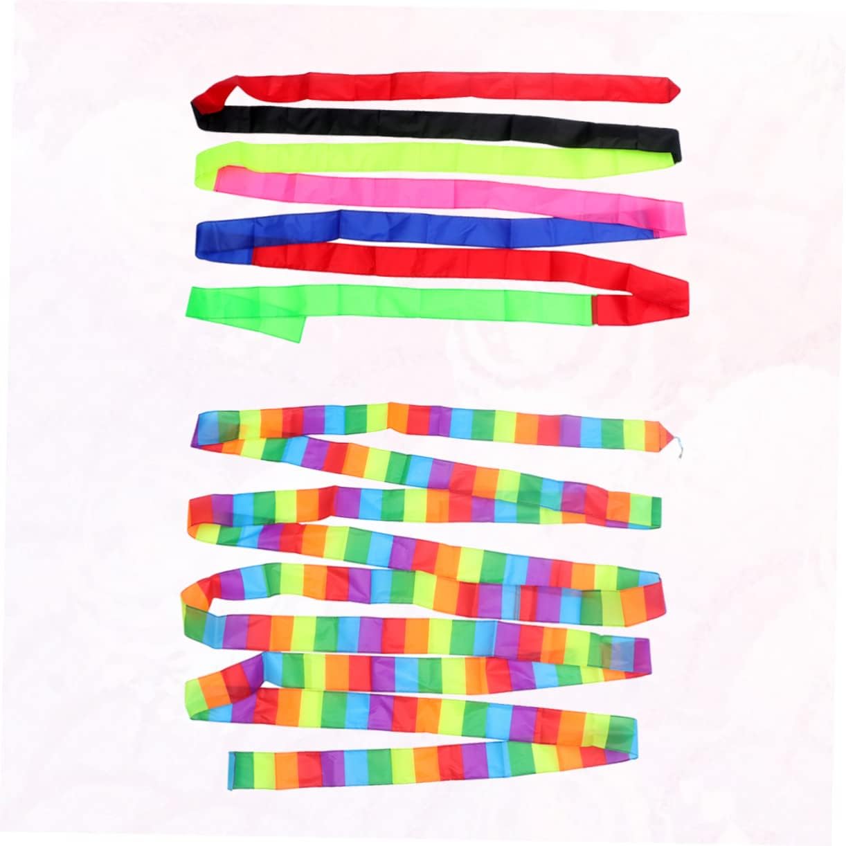 2 Pcs 10m Rainbow Colorful Kite Tail Polyester Streamer for Flying | Flat Ribbon Style, Reusable Hanging Decoration, Long and Short Lattice Options, Stability Support for Stunt Kite
