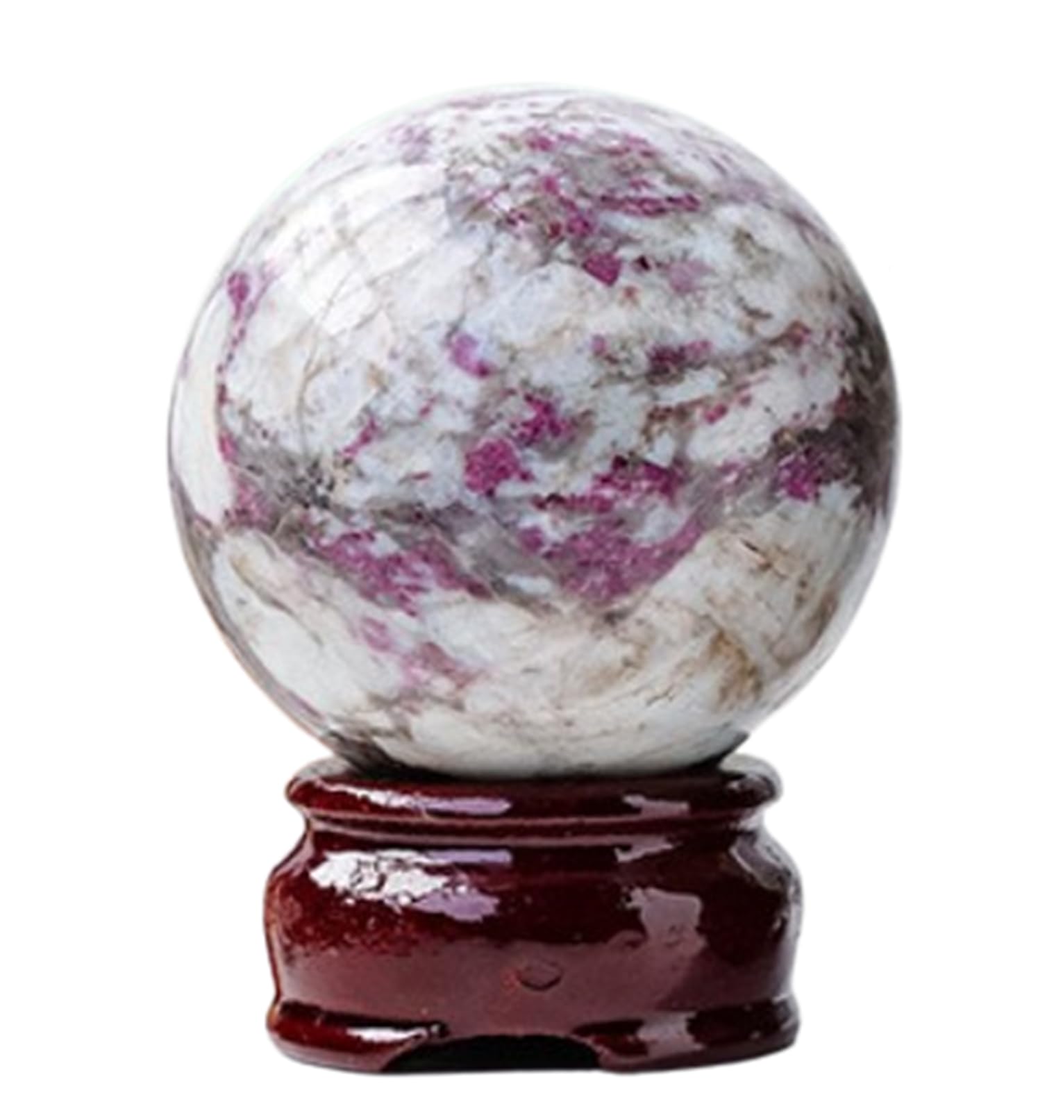 RVBLRDSE Plum Blossom Tourmaline Crystal Ball Decorative Sphere for Home Decoration Fengshui Balls Ornaments Round Precious Gifts,55~60mm Gemstone Stone