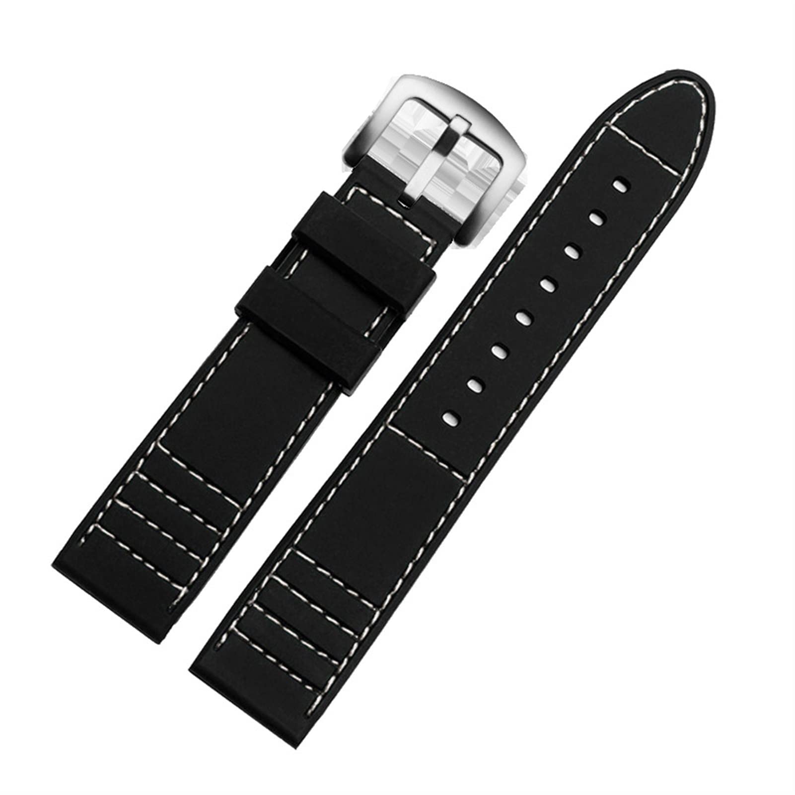 Strape Plus Longue 20 mm 22 mm Slicon Sports Watch Band Diving Imperproping Rubber mâle de Remplacement allongé Accessoire