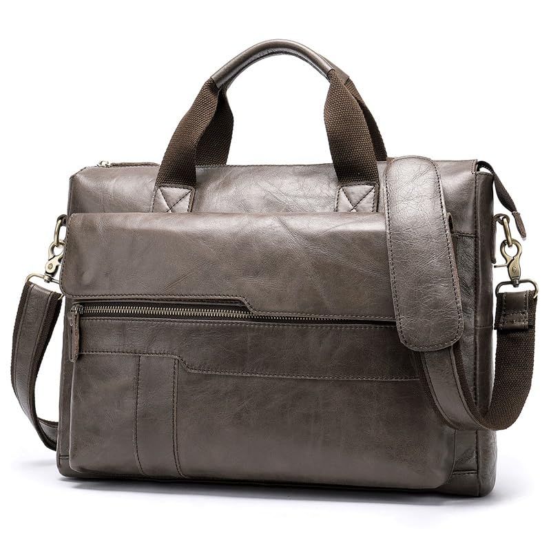 Top Layer Cowhide Computer Business Briefcase Men's Tote Shoulder Crossbody Bag2